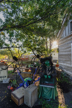 Gardner Village Witch Displays - spider witch display at gardner village 
