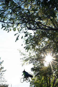 Gardner Village Witches - witch on a bike 