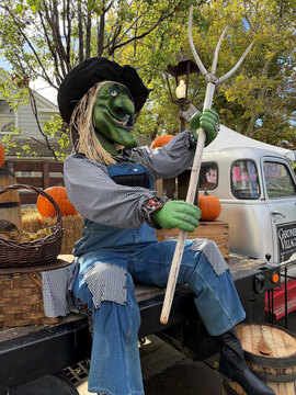 Gardner Village Witch Displays - farmer witch 