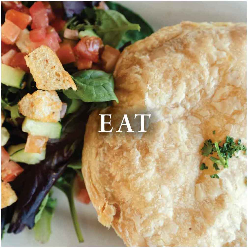 eat a chicken pot pie at archibalds restaurant